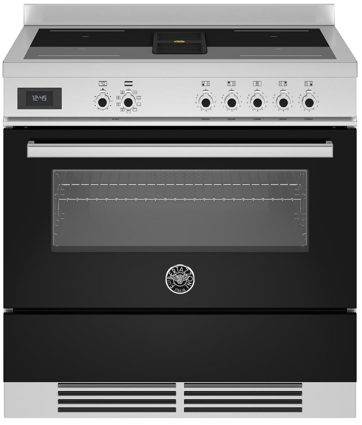 BERTAZZONI PROCH94I1ENET 90cm Electric Oven 5 Zone Induction Hob with in-built Extractor Range Cooker in Black