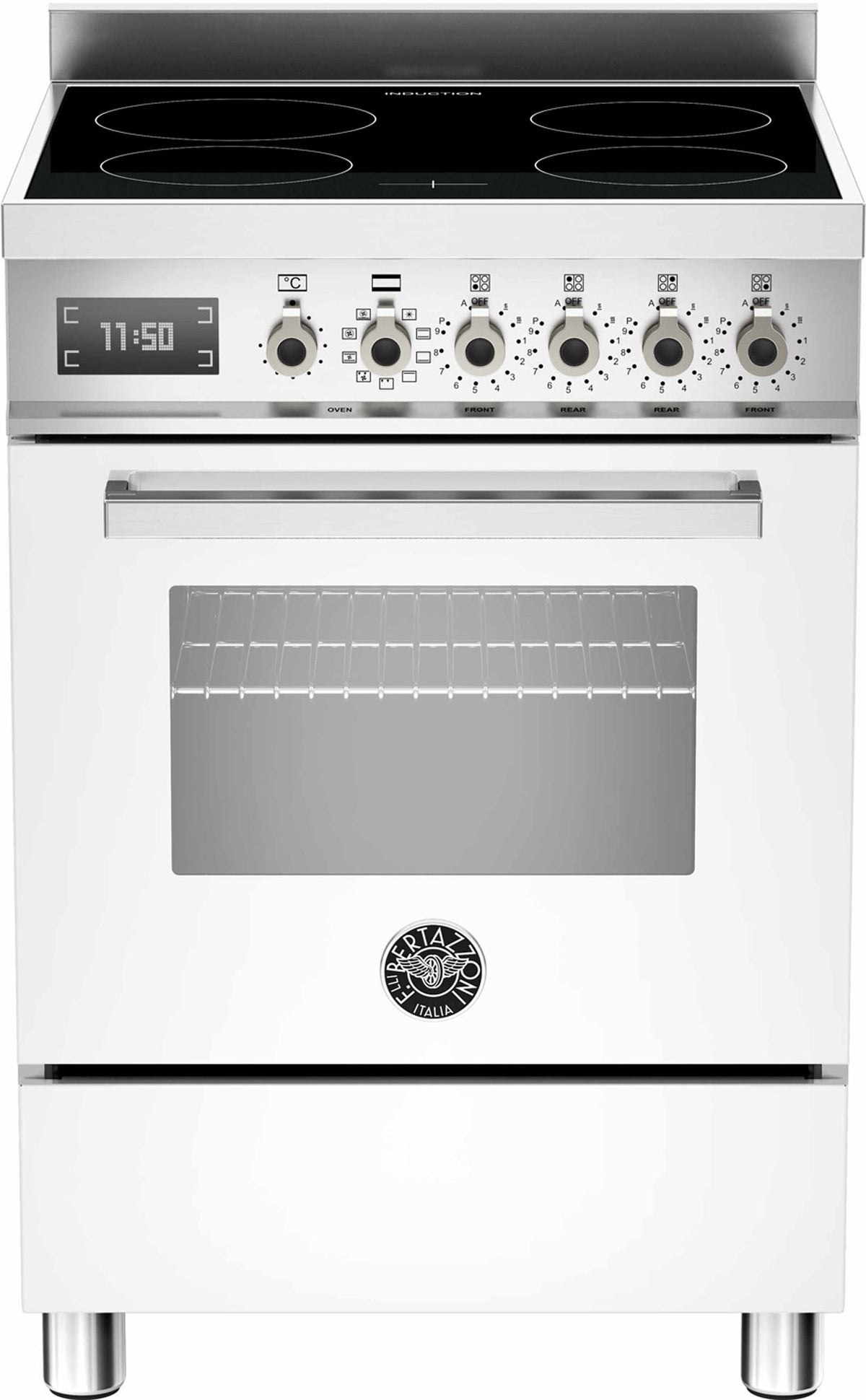 Bertazzoni Pro64I1Ebit Single Oven Induction 60Cm Range Cooker In White
