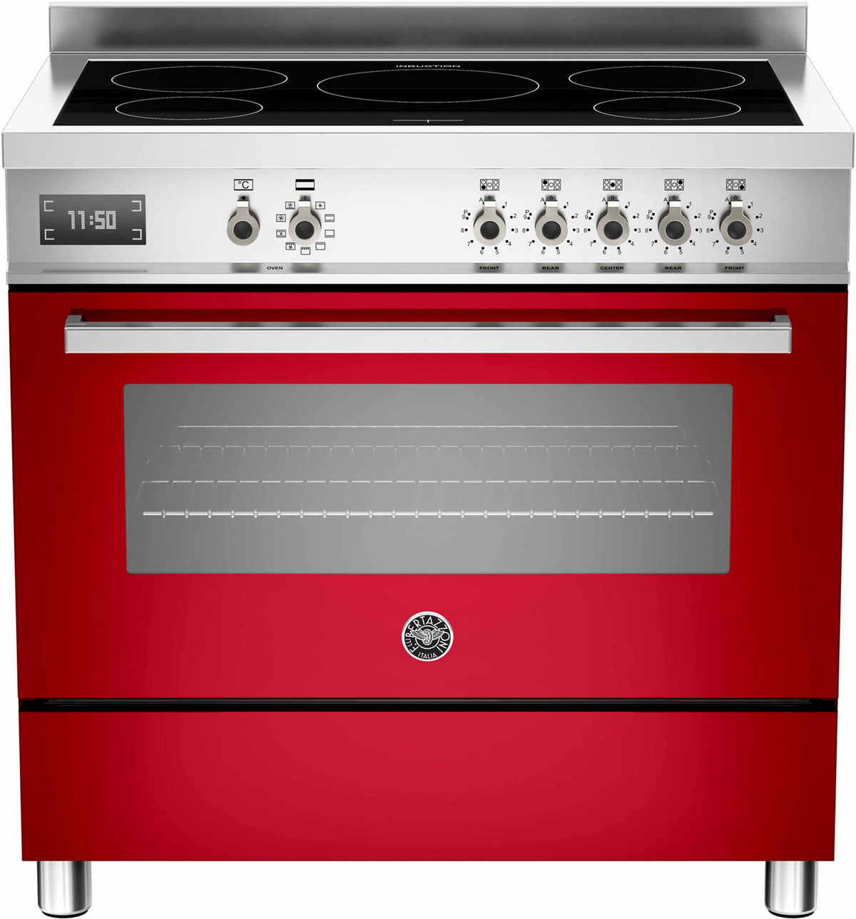 Bertazzoni Pro95I1Erot Single Oven Induction 90Cm Range Cooker In Red
