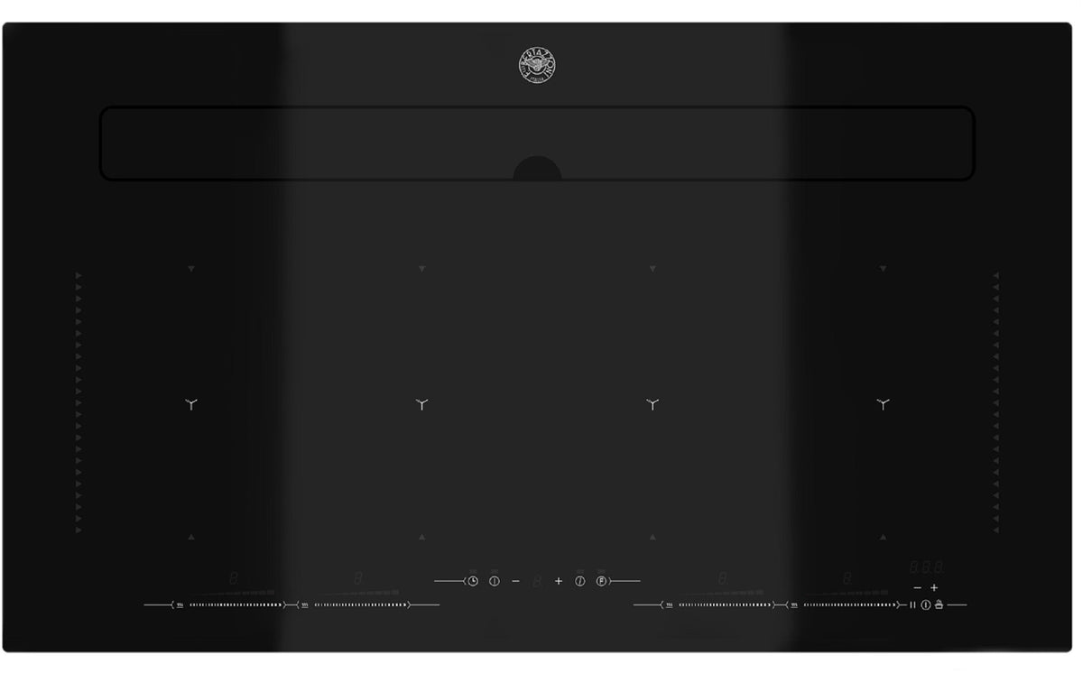 BERTAZZONI P904IBHNE 90cm Induction Hob with built-in Hood in Black Glass
