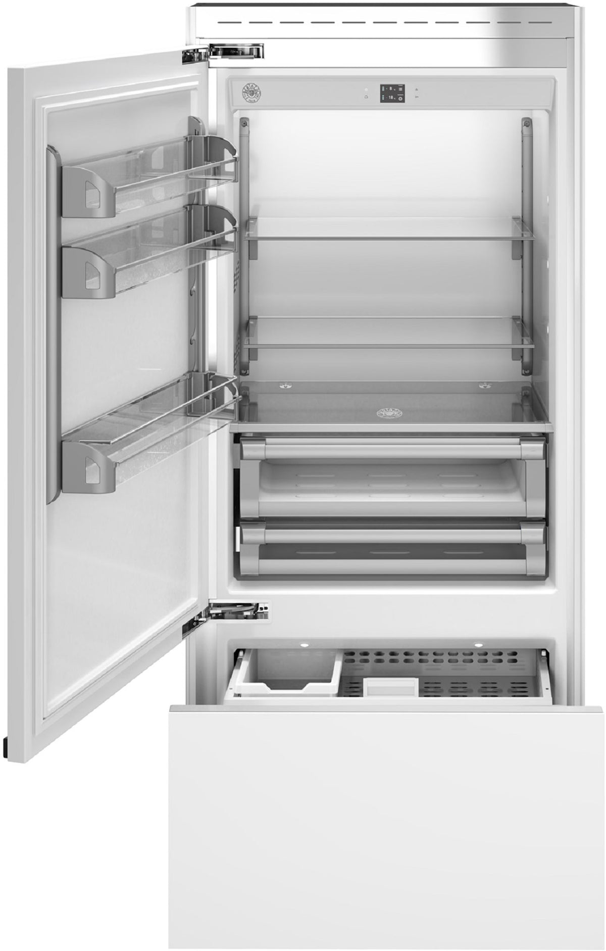 BERTAZZONI REF905BBLPTT 90cm Total No Frost Integrated Fridge Freezer LH Hinge in White Steel